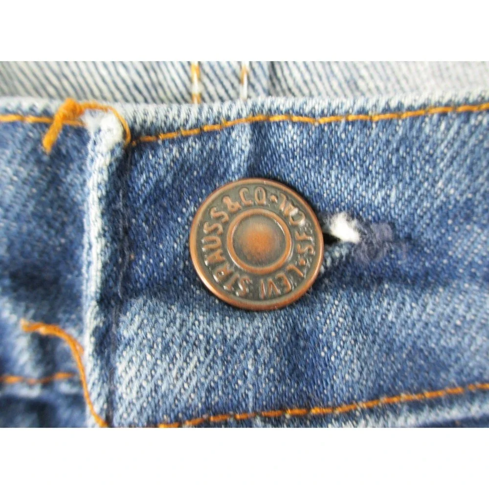 VINTAGE Levi's 505 Pants Mens 42 Blue Denim Jeans Straight Leg HEMMED 80s 42X25*